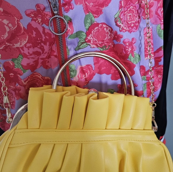 Silk Style Joggers Embroidered Satin Bomber Jacket Silence + Noise Yellow Bag - Picture 8 of 16